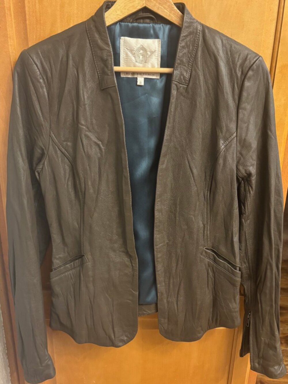 100% Leather Burning Torch "Crinkle" Jacket
